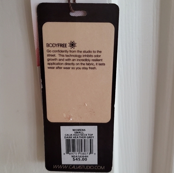 NWT Calia High Neck Top in dark heather grey size Small - Picture 3 of 7